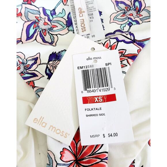 NWT ELLA MOSS Folktale Shirred Side Multicolored Boho‎ Bikini Bottom Size XS - Picture 2 of 9